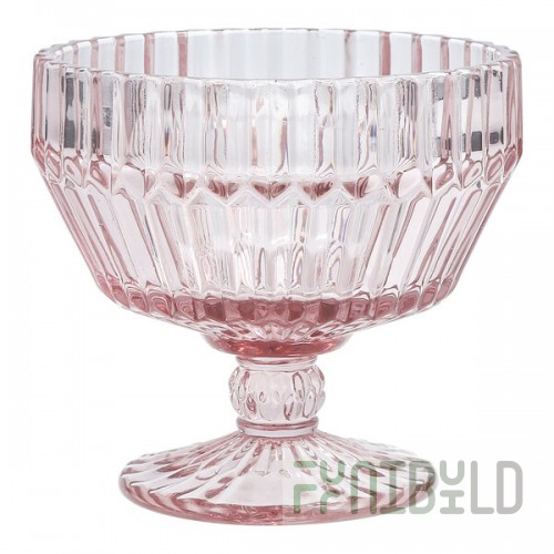 Zwiesel Fortessa Archie 10 oz. Pink Round Glass Footed Dessert Bowl - 6/Case