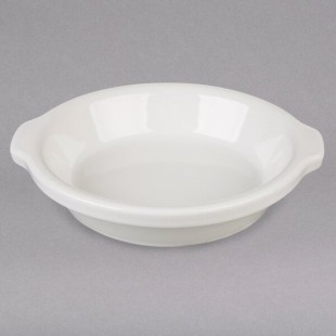 Hall China from Steelite International HL5140AWHA Ivory (American White) 16 oz. Round Au Gratin Dish - 12/Case Hall China from Steelite International HL5140AWHA Ivory (American White) 16 oz. Round Au Gratin Dish - 12/Case