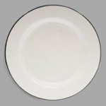 TableCraft 80017 Enamelware 4.25 Qt. Black and Cream White Rolled Rim Round Bowl TableCraft 80017 Enamelware 4.25 Qt. Black and Cream White Rolled Rim Round Bowl