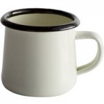 TableCraft 80017 Enamelware 4.25 Qt. Black and Cream White Rolled Rim Round Bowl TableCraft 80017 Enamelware 4.25 Qt. Black and Cream White Rolled Rim Round Bowl