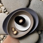 Libbey DRI-4-G Driftstone 38 oz. Granite Satin Matte Porcelain Coupe Bowl - 12/Case