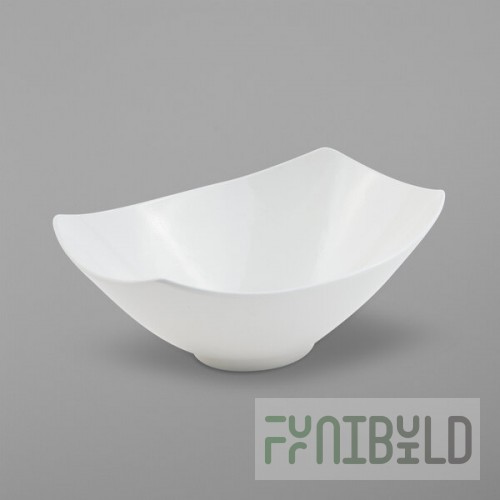 Bon Chef 2514PWHT Gondola 96 oz. White Sandstone Cast Aluminum Bowl