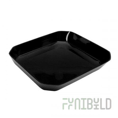 Delfin from Steelite International DFBCC121010 104 oz. Cut Corner Black Rectangular Acrylic Bowl