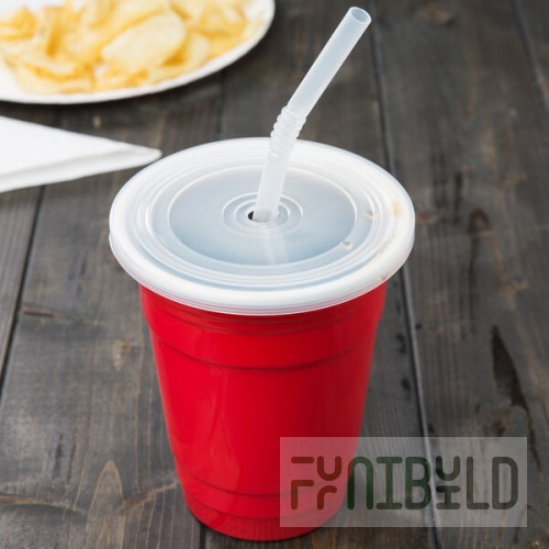GET SC-16-SET-R To-Go 16 oz. Red Customizable Plastic Reusable Tumbler, Lid, and Straw Set - 24/Case