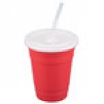 GET SC-16-SET-R To-Go 16 oz. Red Customizable Plastic Reusable Tumbler, Lid, and Straw Set - 24/Case GET SC-16-SET-R To-Go 16 oz. Red Customizable Plastic Reusable Tumbler, Lid, and Straw Set - 24/Case