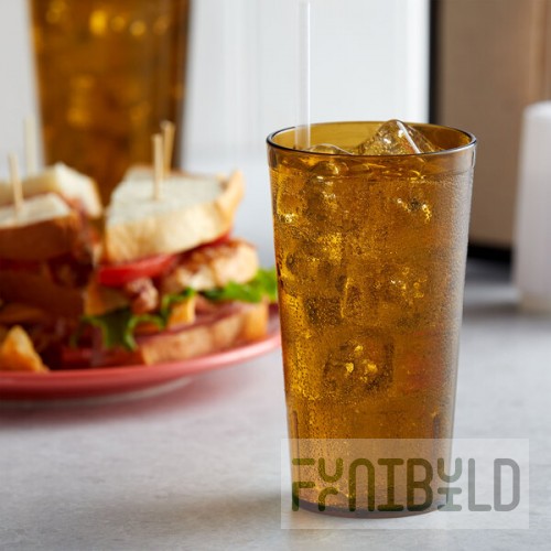 GET 6616-1-A 16 oz. Amber Customizable SAN Plastic Pebbled Tumbler - 72/Case