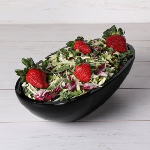 Elite Global Solutions M157OV Belize Black 3 Qt. Oval Melamine Bowl