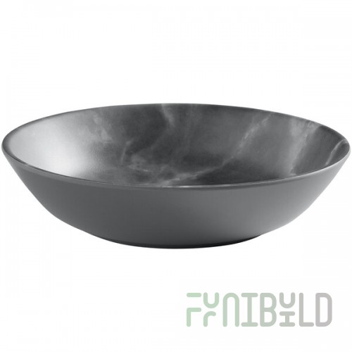 American Metalcraft Mix & Matte 12 oz. Storm Gray Marble Melamine Bowl