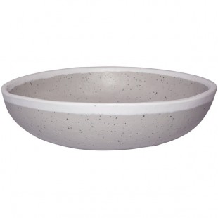 GET B-300-DVG Pottery Market 14 oz. Glazed Gray Melamine Bowl with White Trim - 12/Case