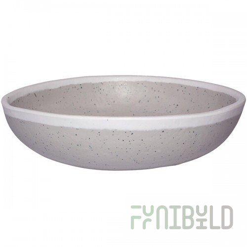 GET B-300-DVG Pottery Market 14 oz. Glazed Gray Melamine Bowl with White Trim - 12/Case