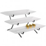 Cal-Mil SR1033-39 Platinum Three Tier Metal Incline Stand with Melamine Platters - 18
