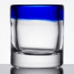 Libbey 92303 Aruba 16 oz. Customizable Cooler Glass with Cobalt Blue Rim - 12/Case