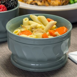 Dinex DX320084 Turnbury 5 oz. Sage Insulated Bowl with Pedestal Base - 48/Case Dinex DX320084 Turnbury 5 oz. Sage Insulated Bowl with Pedestal Base - 48/Case