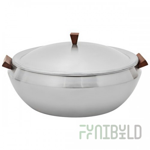 Spring USA Wynwood by Skyra 5 Qt. Stainless Steel Induction Serving Dish with Faux Wood Accents SK-14502180