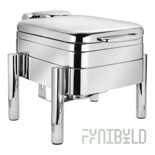 Eastern Tabletop Jazz Rock 4 Qt. Square Induction / Traditional Chafer with Stand 3997PL