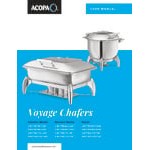Acopa Voyage 8 Qt. Full Size Stainless Steel Induction / Traditional Dual-Purpose Chafer with Glass Top, Soft-Close Lid, and Stand with Fuel Holders