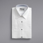 Henry Segal Women's Customizable White Tuxedo Shirt with Lay-Down Collar - 12
