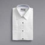 Henry Segal Women's Customizable White Tuxedo Shirt with Lay-Down Collar - 12