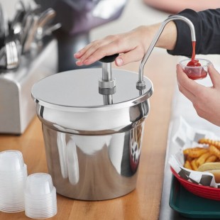 ServSense 0.6 fl. oz. Stainless Steel Inset Pump Dispenser with 7 Qt. Inset