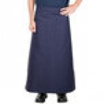 Intedge Navy Blue Poly-Cotton Bistro Apron with 2 Pockets - 38