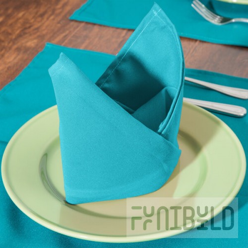 Intedge Teal 65/35 Polycotton Blend Cloth Napkins, 22