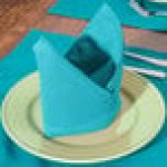 Intedge Teal 65/35 Polycotton Blend Cloth Napkins, 18 Intedge Teal 65/35 Polycotton Blend Cloth Napkins, 18