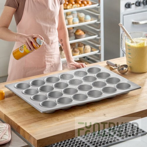 Baker's Lane 24 Cup 7 oz. Glazed Aluminized Steel Jumbo Muffin / Cupcake Pan - 18
