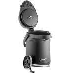 Acopa 2.2 Liter Stainless Steel Lined Matte Black Airpot with Metal Lever