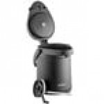 Acopa 2.2 Liter Stainless Steel Lined Matte Black Airpot with Metal Lever
