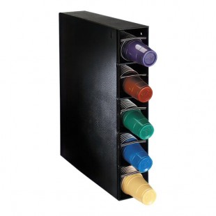Dispense-Rite Black Polystyrene 5-Section Vertical Countertop / Surface Mount Cup Dispenser Cabinet PL-CT-5BT