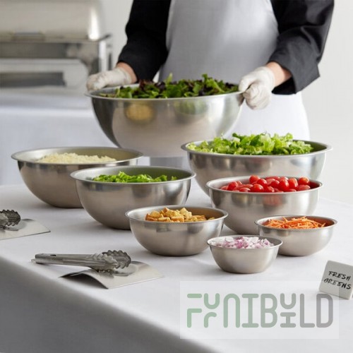 Vollrath 8 Piece Heavy-Duty Stainless Steel Mixing Bowl Set - 8/Set