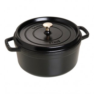 Staub 5.5 Qt. Black Enameled Cast Iron Dutch Oven 1003920 Staub 5.5 Qt. Black Enameled Cast Iron Dutch Oven 1003920