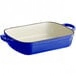 Valor 5.25 Qt. Galaxy Blue Enameled Cast Iron Roasting Pan / Casserole Dish - 13 1/2 