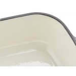 Valor 5.25 Qt. Galaxy Blue Enameled Cast Iron Roasting Pan / Casserole Dish - 13 1/2 