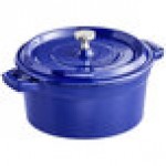 Valor 5.25 Qt. Galaxy Blue Enameled Cast Iron Roasting Pan / Casserole Dish - 13 1/2 