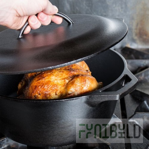 Lodge L10DOL3 7 Qt. Pre-Seasoned Cast Iron Dutch Oven with Dual Handles