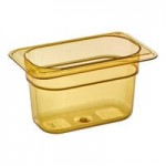 Carlisle 3088213 StorPlus 1/4 Size Amber High Heat Plastic Food Pan - 6
