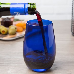 Stolzle Elements from Global Tableware Collective 15.75 oz. China Blue Stemless Wine Glass / Tumbler - 6/Pack Stolzle Elements from Global Tableware Collective 15.75 oz. China Blue Stemless Wine Glass / Tumbler - 6/Pack