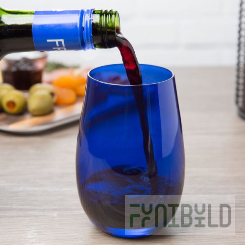 Stolzle Elements from Global Tableware Collective 15.75 oz. China Blue Stemless Wine Glass / Tumbler - 6/Pack
