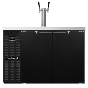 Continental Refrigerator KC50-N Double Tap Kegerator Beer Dispenser - Black, (2) 1/2 Keg Capacity Continental Refrigerator KC50-N Double Tap Kegerator Beer Dispenser - Black, (2) 1/2 Keg Capacity