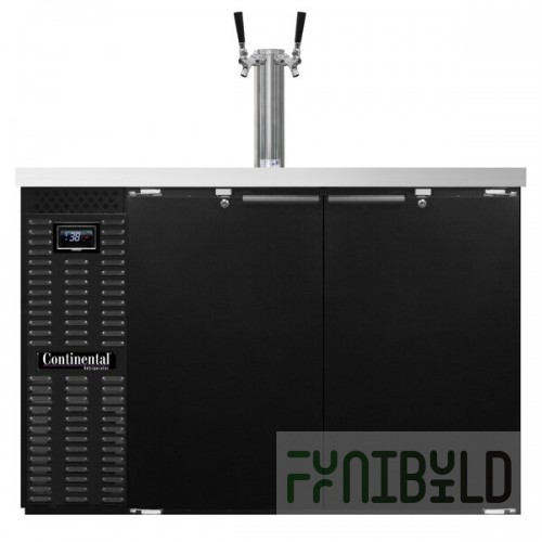 Continental Refrigerator KC50-N Double Tap Kegerator Beer Dispenser - Black, (2) 1/2 Keg Capacity