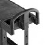 Rubbermaid® FG450500BLA Black Small Flat Two Shelf Utility Cart with Ergonomic Handle