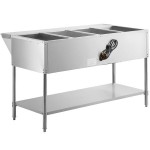 Avantco STE-4SA Four Pan Open Well Electric Steam Table with Undershelf - 120V, 2000W