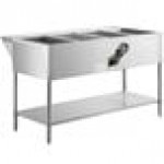 Avantco STE-4SA Four Pan Open Well Electric Steam Table with Undershelf - 120V, 2000W