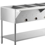 Avantco STE-4SA Four Pan Open Well Electric Steam Table with Undershelf - 120V, 2000W