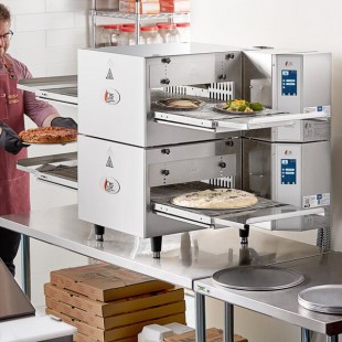 Cooking Performance Group ICOE-50-K2D Double Stacked Countertop Impinger Electric Conveyor Oven with 50