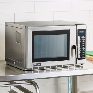 Amana RFS18TS Medium Duty Stainless Steel Commercial Microwave with Push Button Controls - 208/240V, 1800W