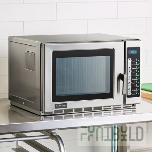 Amana RFS18TS Medium Duty Stainless Steel Commercial Microwave with Push Button Controls - 208/240V, 1800W