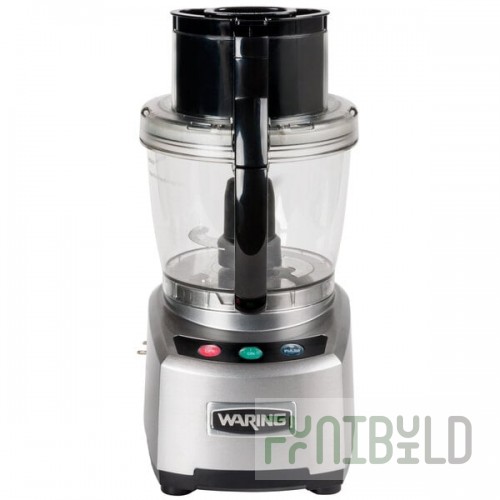 Waring WFP16S 4 Qt. Clear Batch Bowl Food Processor with Vegetable Prep Lid Chute and 3 Discs - 2 hp