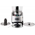 Waring WFP16S 4 Qt. Clear Batch Bowl Food Processor with Vegetable Prep Lid Chute and 3 Discs - 2 hp Waring WFP16S 4 Qt. Clear Batch Bowl Food Processor with Vegetable Prep Lid Chute and 3 Discs - 2 hp